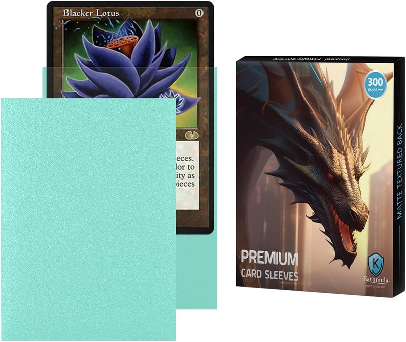 Katomula Sky Blue MTG Card Sleeves 300CT, Matte Textured Back Card Sleeves Deck Card Protectors, Standard Size Card Sleeve for MTG, Baseball Card, Sports Cards, Game Card - Image 1